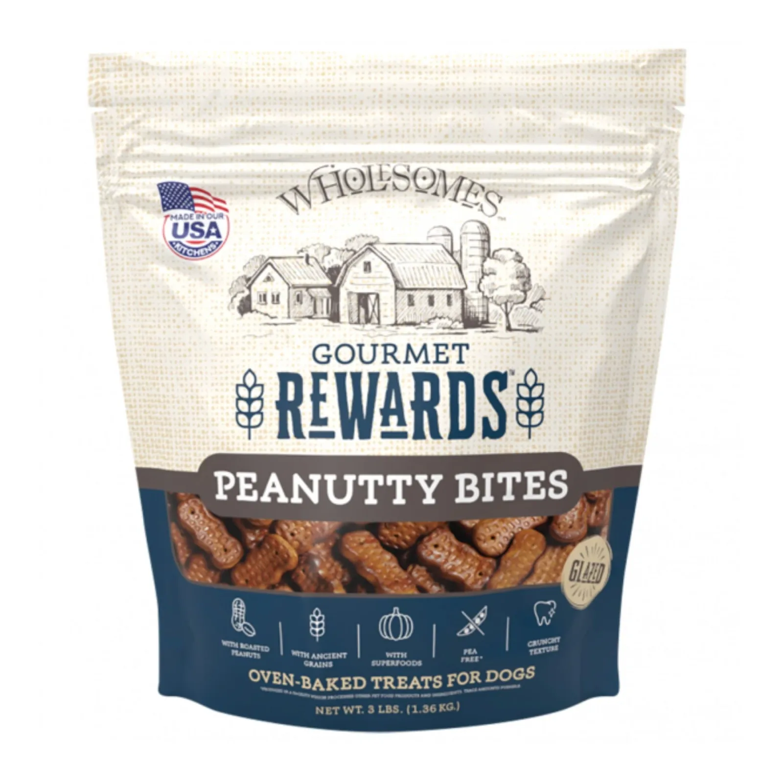 Wholesomes Rewards Gourmet Biscuits Peanut Butter 3 lb