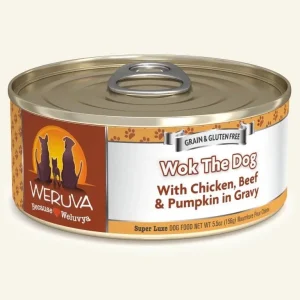 Wok The Dog with Chicken, Beef and Pumpkin in Gravy, 5.5 oz each, Case of 24