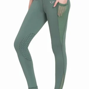 Women's Equestrian Riding Tights - TuffRider EquiCool Mesh Pocket Breeches with Silicone Knee Grip