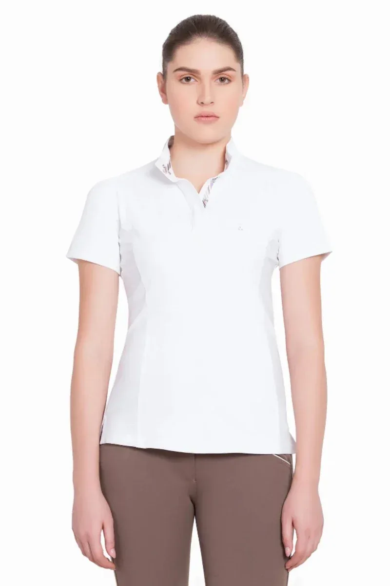 Women's Equestrian Show Shirt - Short Sleeve Competition Shirt with UV Protection & Moisture Wicking - Equine Couture Cara