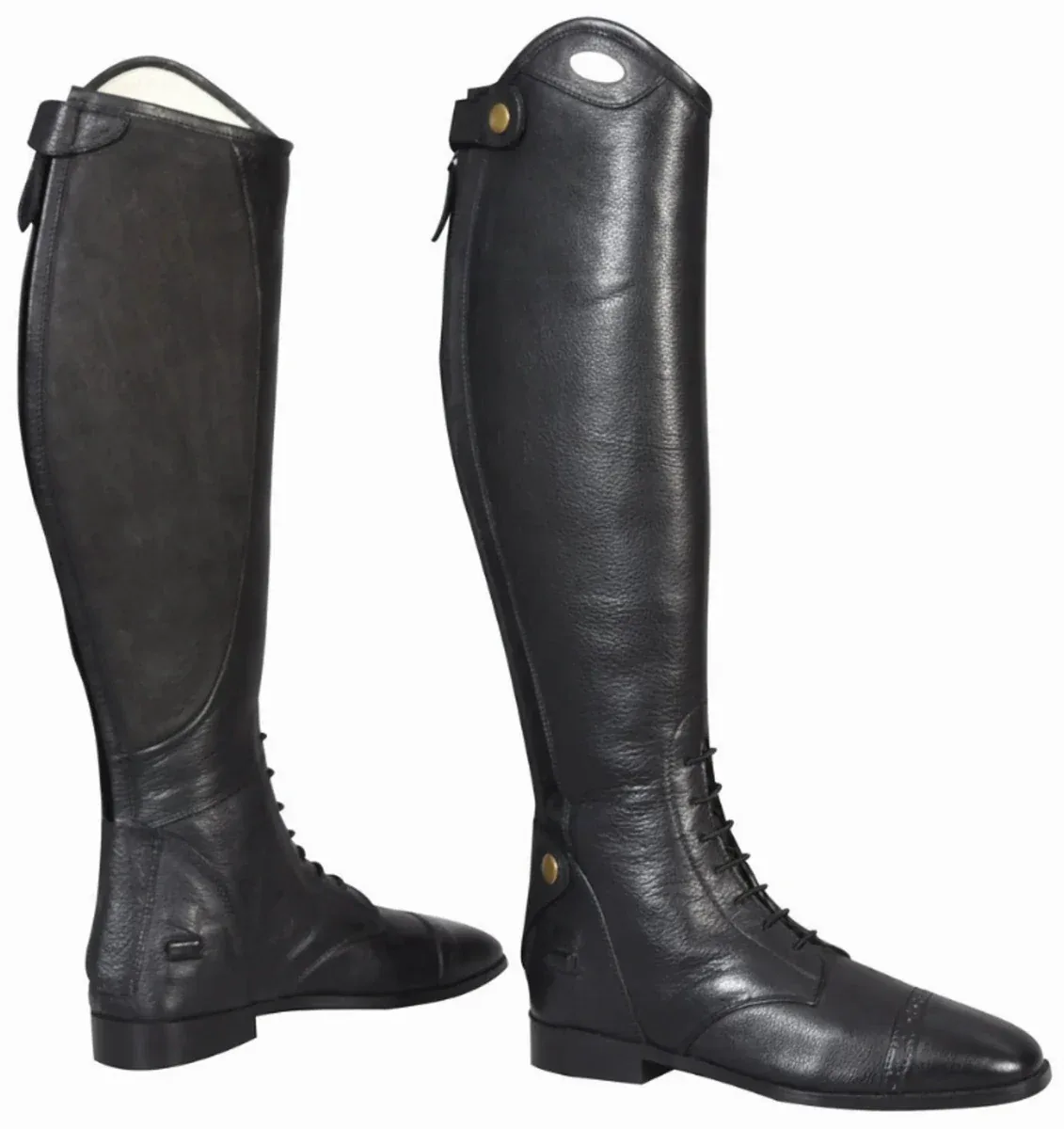 Women's Extra Tall Field Boots - TuffRider Regal Leather Riding Boots with Memory Foam - Black