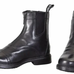 Women's Front Zip Paddock Boots - Premium Leather Horse Riding Ankle Boots