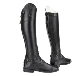 Women's Leather Field Boots - Back Zipper Tall Riding Boots with Memory Foam Footbed - TuffRider Olympia