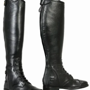 Women's Leather Field Boots - TuffRider Belmont Premium Riding Boots with Memory Foam - Black