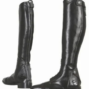 Women's Leather Field Boots - TuffRider Regal Premium Riding Boots with Memory Foam - Black