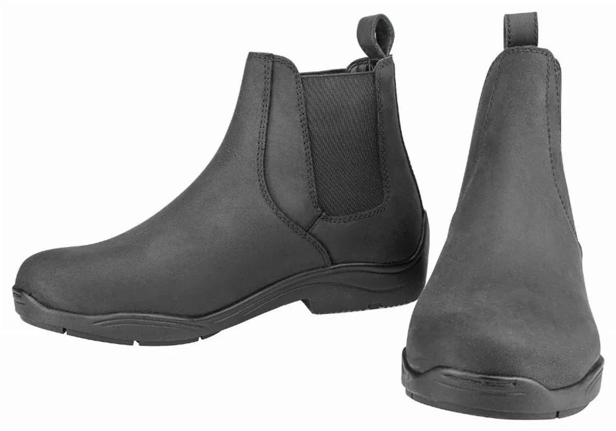 Women's Paddock Boots - Pull-On Equestrian Riding Boots with Elastic Gussets & Coated Leather - TuffRider