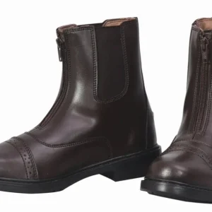 Women's Paddock Boots - TuffRider Starter Synthetic Leather Front Zipper Riding Boots