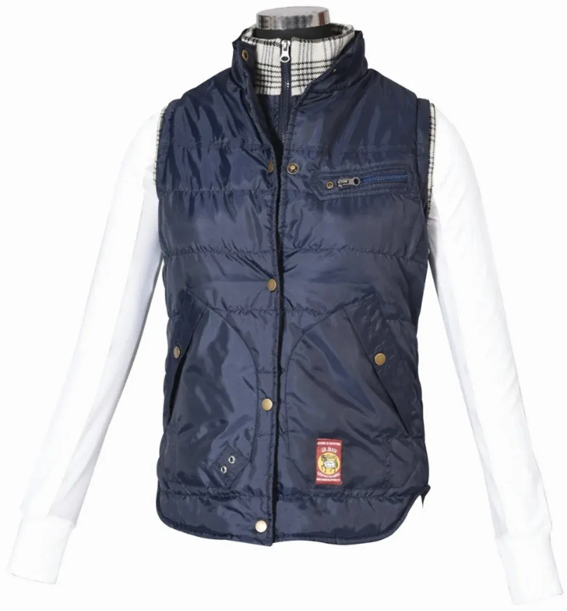 Women's Quilted Classic Vest - Wind-Blocking Equestrian Vest with Snap Front & Dual Zipper - 5/A Baker
