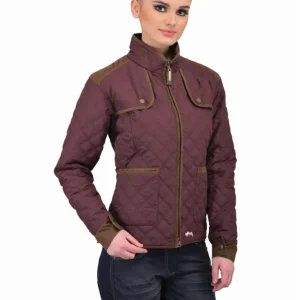 Women's Quilted Riding Jacket - Lightweight Equestrian Jacket with Adjustable Waist & Ultra-Suede Details - Equine Couture Cory