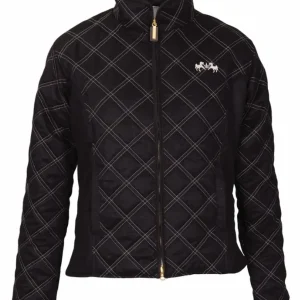 Women's Quilted Riding Jacket - Lightweight Ultra-Suede Jacket with Side Gussets