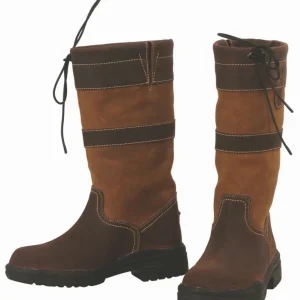 Women's Short Country Boots - Water-Resistant Barn Boots with Drawstring Closure