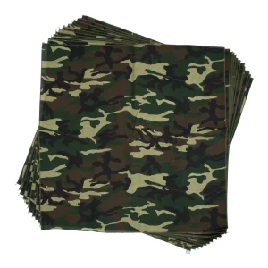 Woodland Camo Dog Bandana, 22 inch, 12 Pack
