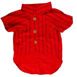 Woofiezz Bold Blaze Party Shirt for Dogs and Cats (Red)