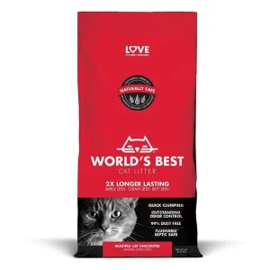 World's Best Cat Litter Red Bag Multi-Cat Multiple Cat Clumping Cat Litter - 8 lb Bag - Case of 3