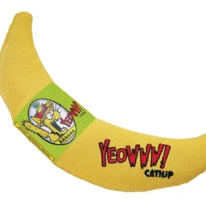 Yeowww Banana Catnip Cat Toy, Yellow, 7 in