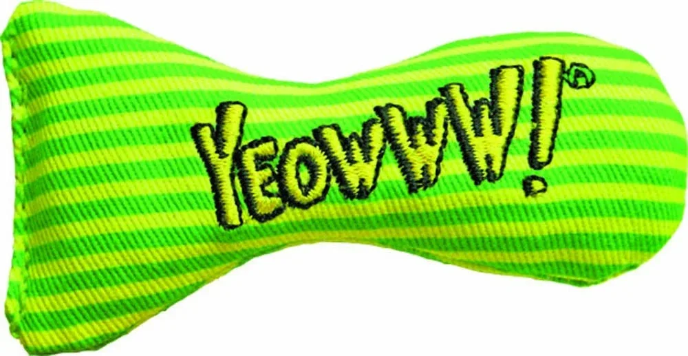 Yeowww Stinkies Catnip Cat Toy, Yellow, Green, 3 in