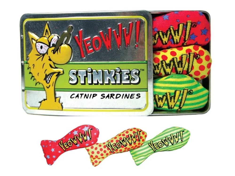 Yeowww! Stinkies Catnip Fish Cat Toy - Assorted 3 in, 3-Count