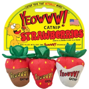 Yeowww Strawberry Catnip Cat Toy Multi, 3-Count