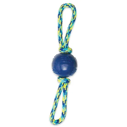 Zeus Rope Ball Tug with Hand Loops Toy for Dogs (Blue)