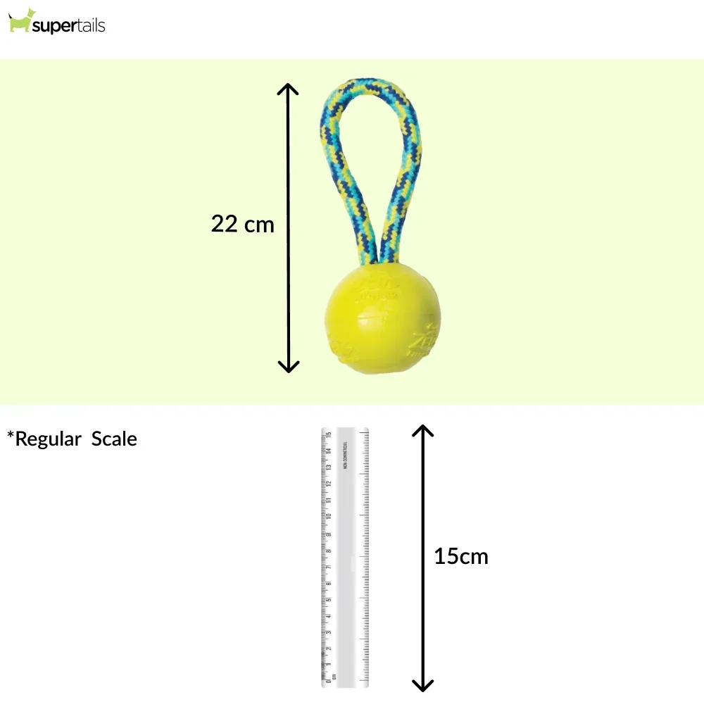 Zeus Rope Ball Tug with Single Hand Loops Toy for Dogs (Yellow) - Image 2