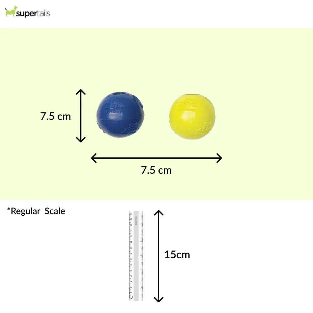 Zeus Tpr Encased Tennis Ball Toy for Dogs (Blue & Yellow) - Image 2