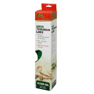Zilla Reptile Terrarium Liner, Green, 15/20H/30X gal