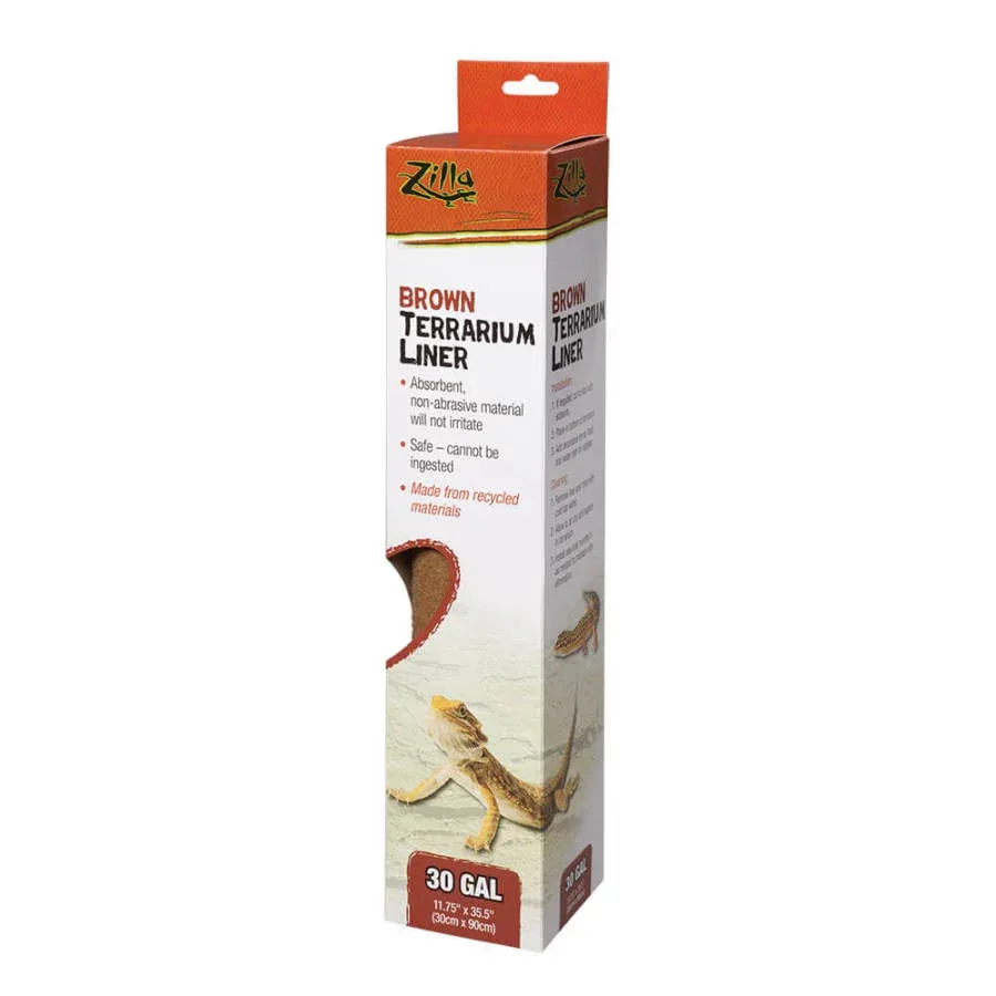Zilla Reptile Terrarium Liners, Brown 30/38/45 gal