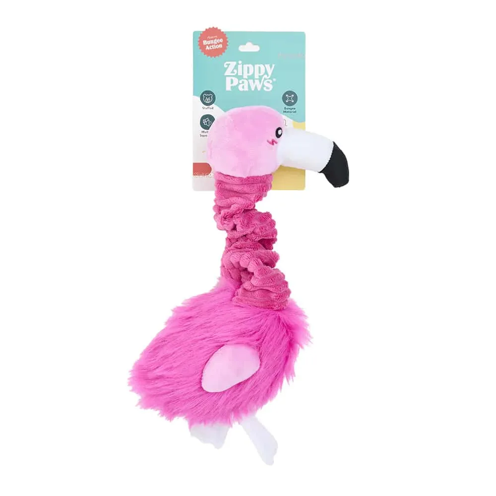 ZippyPaws Bungee Buddiez Flamingo Dog Rope Toy - Image 2