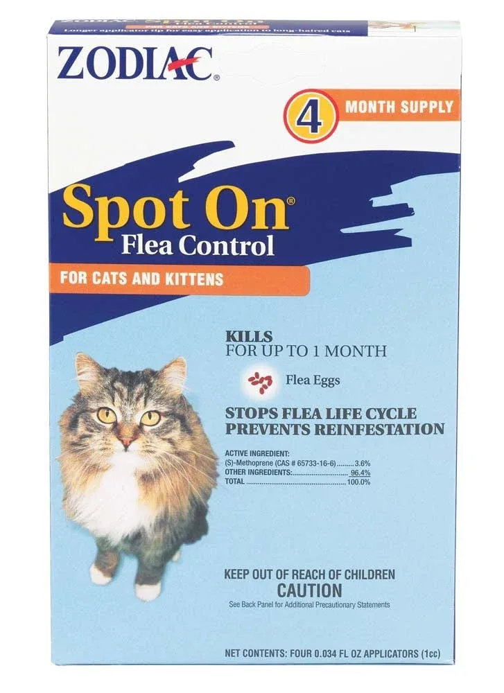 Zodiac Spot On Flea Control for Cats & Kittens, 4-Count