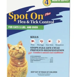 Zodiac Spot On Plus Flea Tick Control for Cats, 5 lb And Over, 4 ct