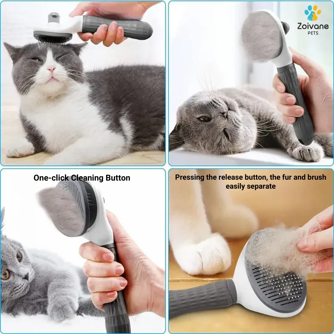 Zoivane Self Cleaning Slicker Comb for Dogs and Cats (Blue) - Image 2
