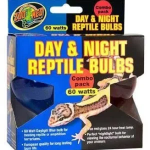 Zoo Med Laboratories 60 Watt Day & Night Reptiles Bulb Combo Pack