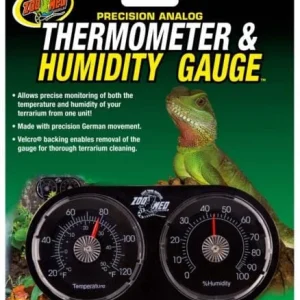 Zoo Med Laboratories Precision Analog Thermometer & Humidity Gauge for Reptiles