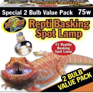 Zoo Med Laboratories Repti Basking Spot® 75 Watt Lamp for Diurnal Reptiles - 2 Count