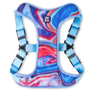 Zoomiez Adjustable Fluid Printed Step in Mesh Harness for Dogs