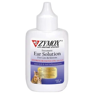 Zymox Enzymatic Ear Solution 0.5% Hydrocortisone Cats & Kittens 1.25 oz